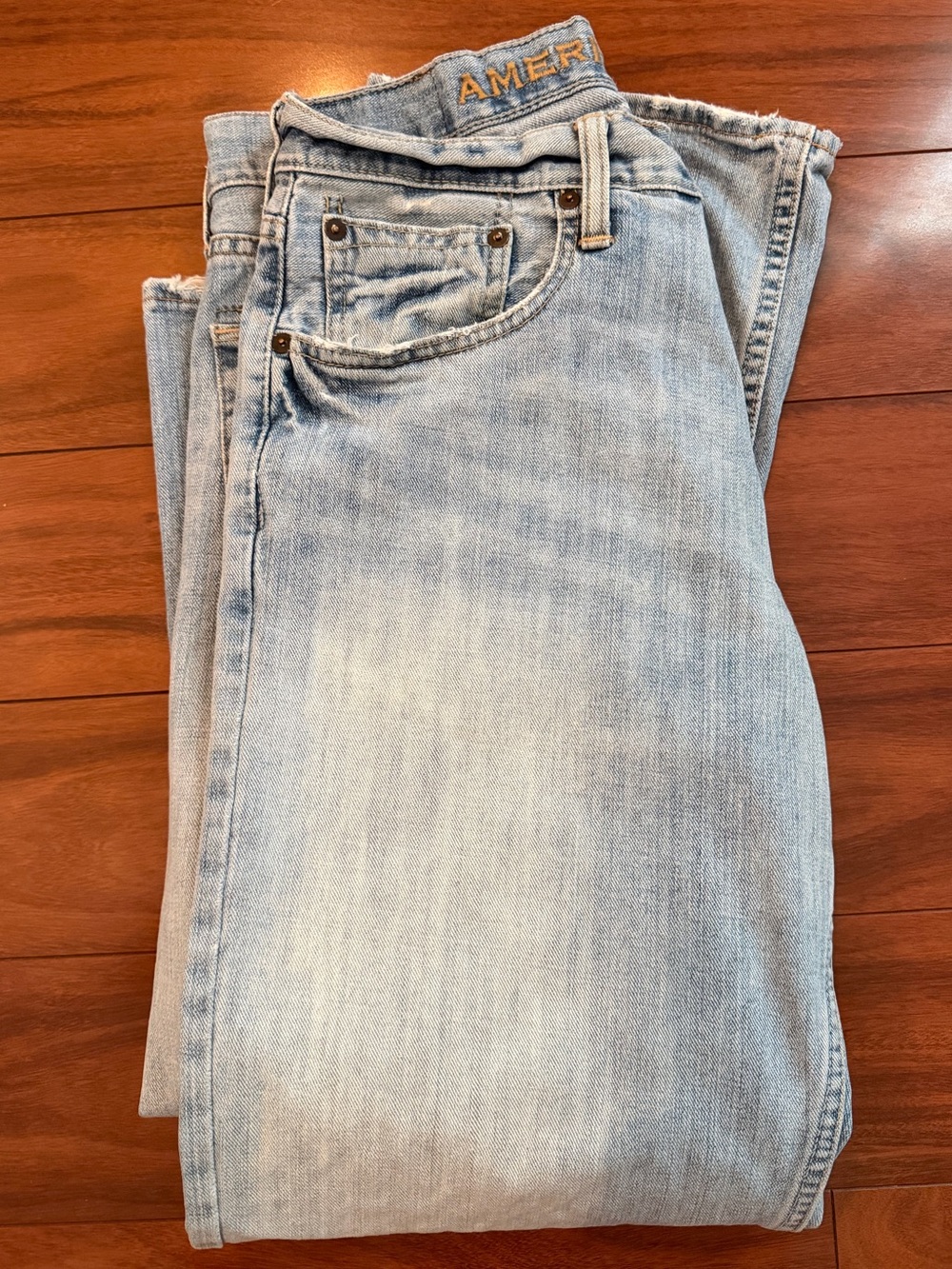 Vtg 2002 American Eagle Loose Fit Jeans 32x30 Light Wash Y2K Skater Grunge